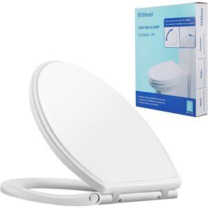 Premium Elongated Toilet Seat with Cover Quiet Close, One-Click to Quick Release